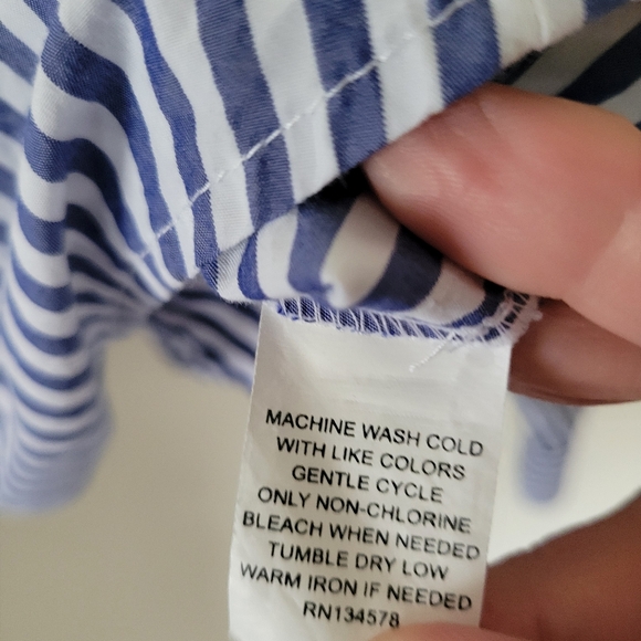 Vineyard Vines Blue Striped Front Tie Blouse - Picture 8 of 8